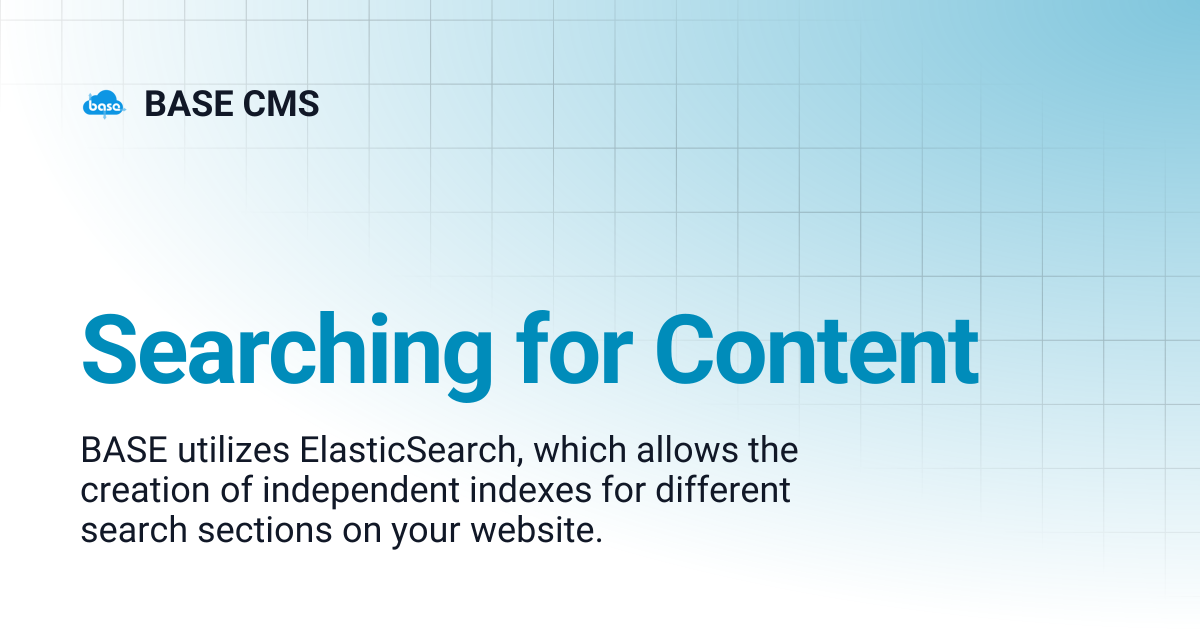 Searching for Content | BASE CMS